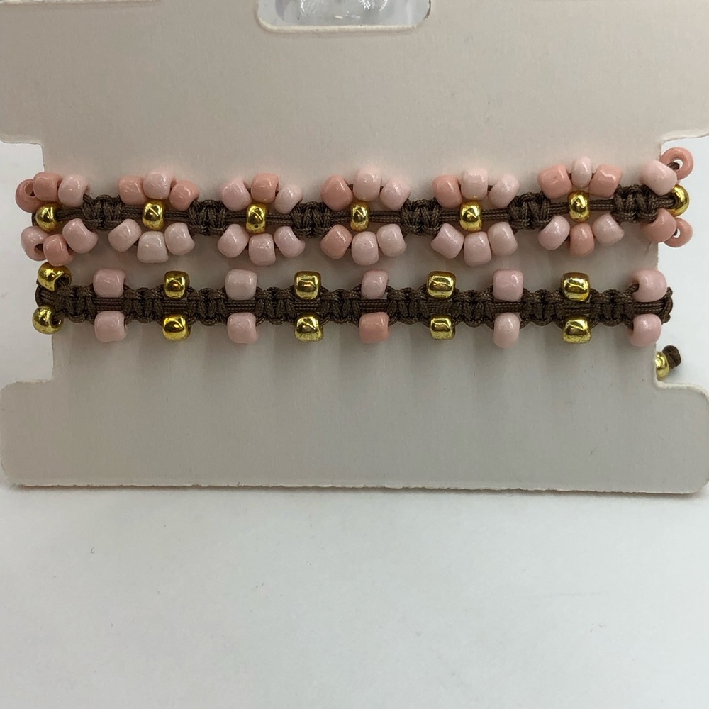 Bracelets adjustable macrame (set of two)